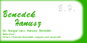 benedek hanusz business card